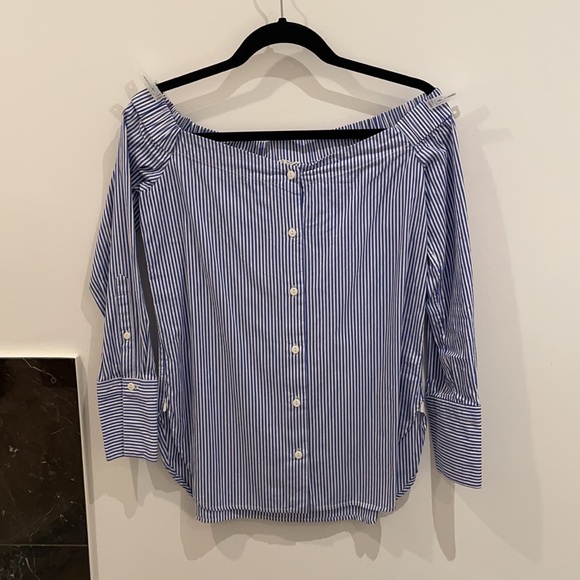 Rag & Bone Kacy Reversible Off-the-Shoulder Shirt - Picture 5 of 7